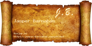 Jasper Barnabás névjegykártya